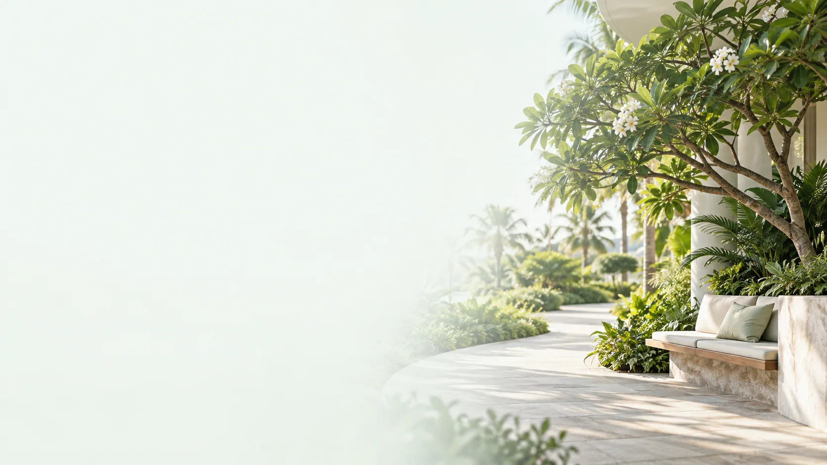 Illustrative AI-generated wellness garden scene